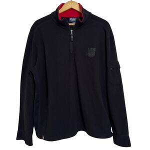 Polo Ralph Lauren Suicide Ski Crest Logo Polartec Fleece 1/4 Zip Black Size XL